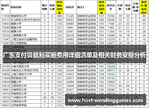 广东支付贝兹利买断费用详细清单及相关财务安排分析