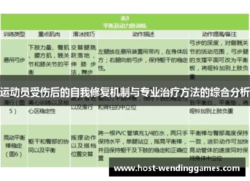 运动员受伤后的自我修复机制与专业治疗方法的综合分析